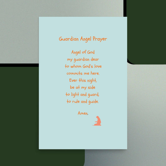 Motivational Poster  Guardian Angel Prayer orange, blue