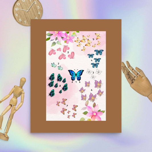 Room Poster Counting Butterflies Kids neutral