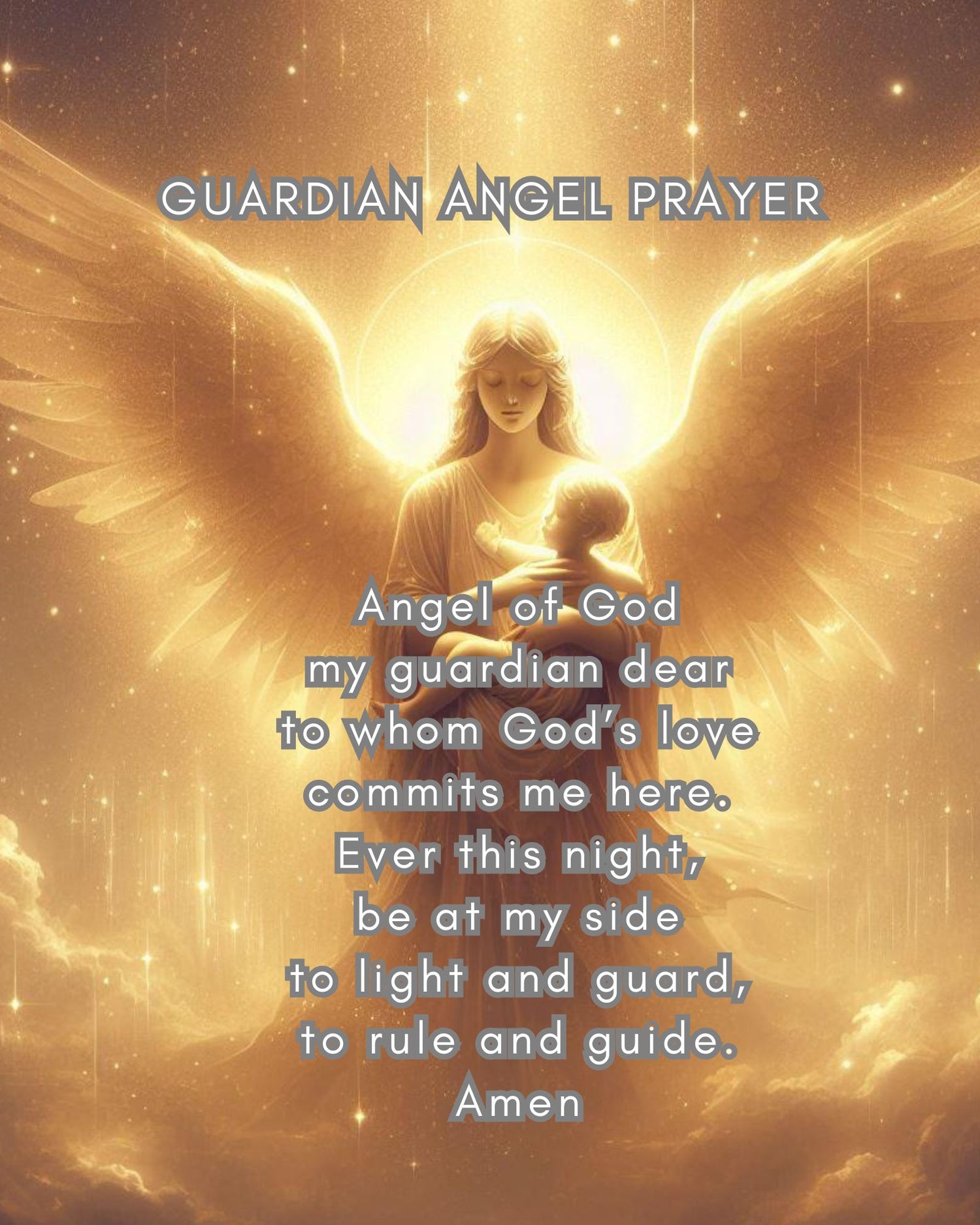 Guardian Angel prayer wakalangka instant download, printables, home decor, serene and inspiring atmosphere, uplift your spirit, art prints, Christian Decor,